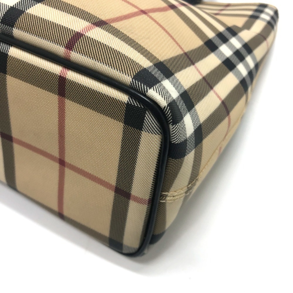 BURBERRY Check Tote Bag in PVC/Leather, Women's, Beige - Picture 5 of 14